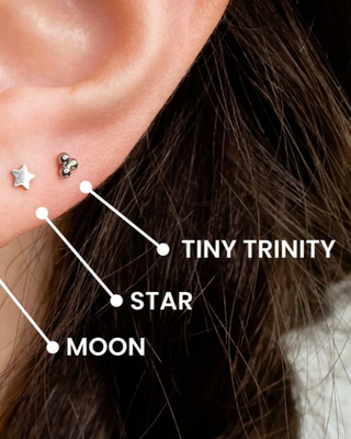 Tiny Trio Flat Back Sleeper Earrings