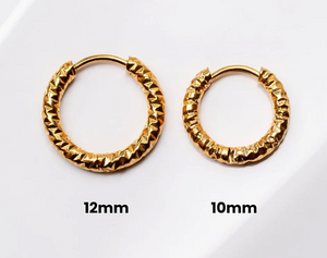 Syla Diamond Cut Locking Sleeper Huggie Earrings