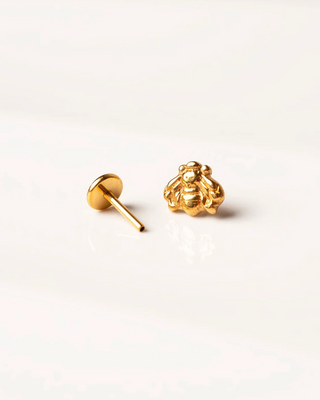 Liv Titanium Bee Flat Back Earrings
