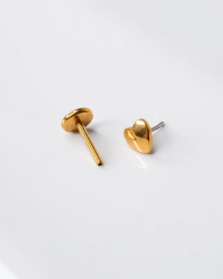 Cece Puffed Heart Flat Back Earrings