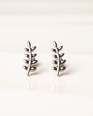 Acacia Curved Leaf Flat Back Earrings