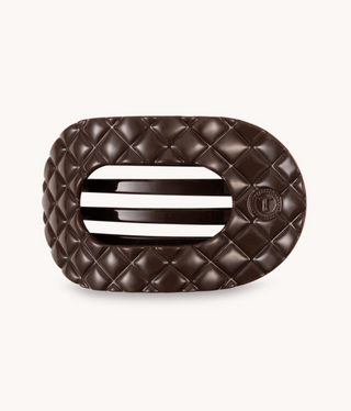 Flat Round Quilted Hair Clip | Large