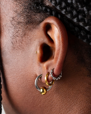 Rowan Removable Sphere Huggie Earrings