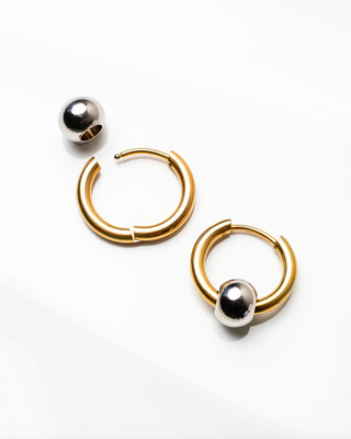 Rowan Removable Sphere Huggie Earrings
