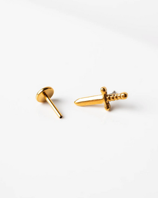 Juliet Dagger Titanium Flat Back Earrings