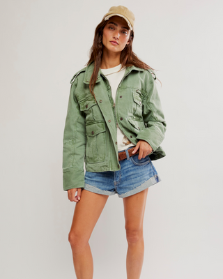 Kali Washed Jacket | Forest Green