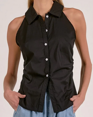 Posie Sleeveless Button-Down Top