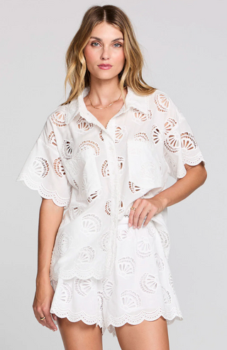 Celestia Eyelet White Shorts
