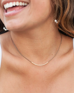 Tula Blue 14k Gold Filled Bar Necklace