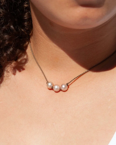 Blush Pearl Triples Necklace