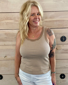 Elin Stripe Ribbed Tank