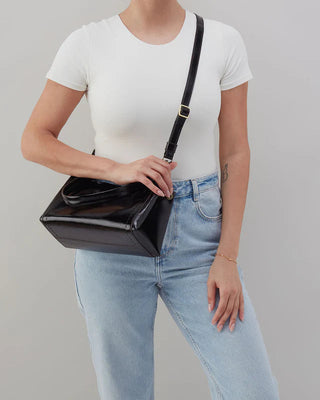 Seneca Shoulder Crossbody in Polished Black