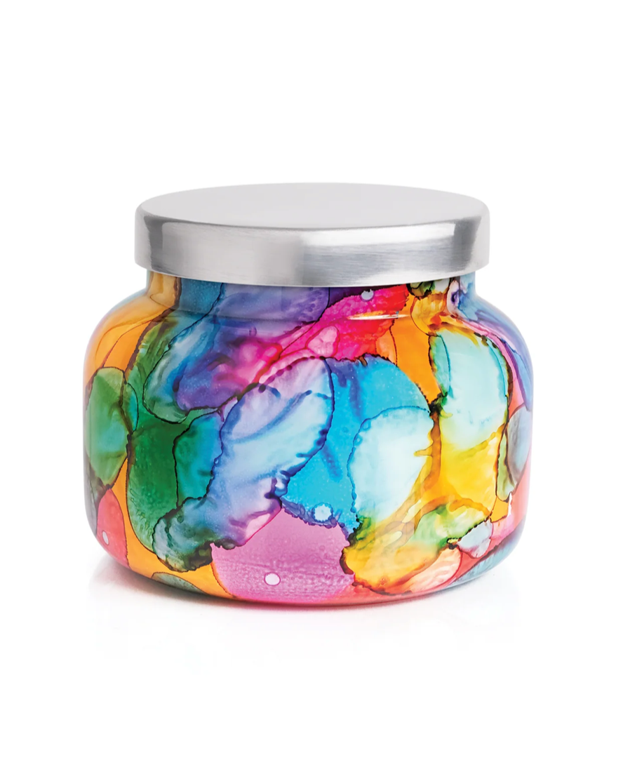 Volcano Rainbow Watercolor Candle