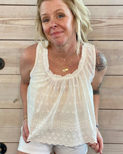 Load image into Gallery viewer, Free People White Eyelet Tank Top