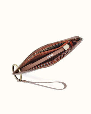 Jett Leather Wristlet | Zip Around Leather Wristlet