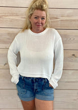 Load image into Gallery viewer, Emerson Cropped Sweater in White