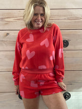 Load image into Gallery viewer, red and pink fuzzy long sleeve top