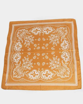 Light Paisley Design Square Bandana Scarf: BK