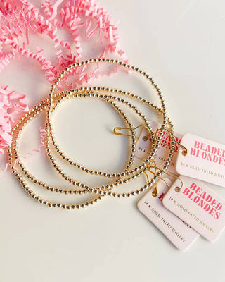 Small Gold Filled Beaded Stretch Anklet
