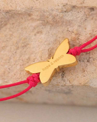 Thread of Hope & Rebirth: Butterfly - charm bracelet: Yellow Gold