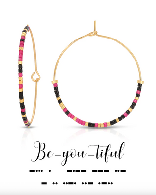 Be-You-tiful Morse Code Hoop Earrings