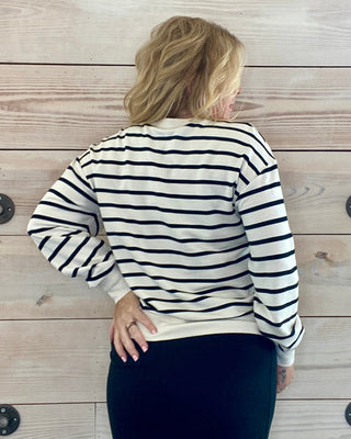 Striped Modal Fleece Sweatshirt