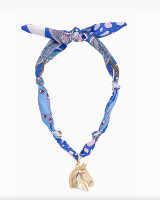 Ash Horse Head Scarf Necklace