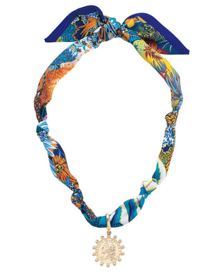 Luciana Studded Coin Scarf Necklace