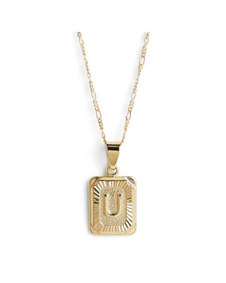 Bracha Initial Card Necklace