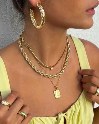 Bracha Initial Card Necklace