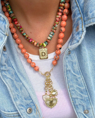 Watercolor Initial Card Necklace