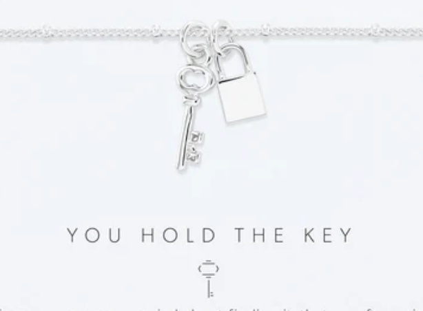 silver you hold the key necklace