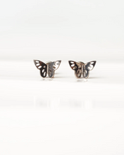 Load image into Gallery viewer, Gaia Titanium Floating Butterfly Flat Back Earrings