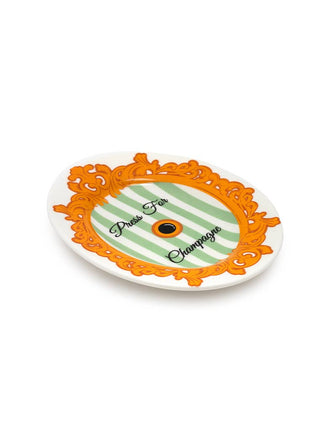 Ceramic Trinket & Jewelry Tray - "Press for Champagne"