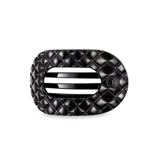 Flat Round Quilted Hair Clip | Medium