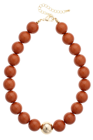 Marjorie Game Day Beaded Necklace: Burnt Orange
