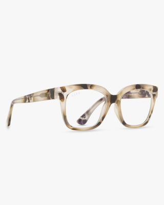 Tortoiseshell glasses on a white background