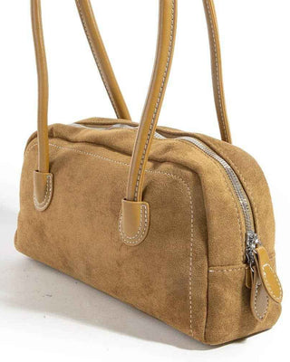Suede Baguette Hand Bag: LBR