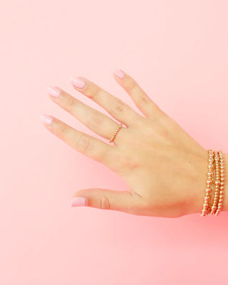 Ella Beaded Band Ring in Gold