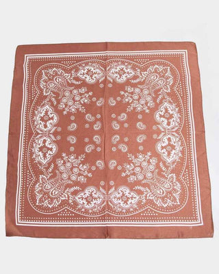 Light Paisley Design Square Bandana Scarf: BK