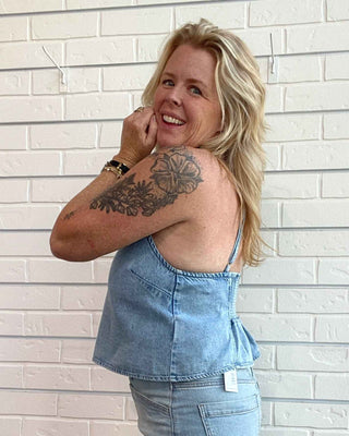 Tulip Halter Top in Coastal Haze