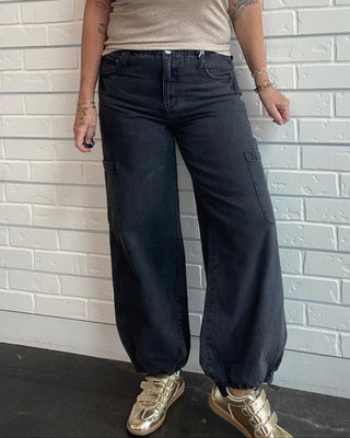 Eclipse Mirage mid rise cargo jeans in vintage-inspired dark wash