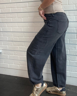 Eclipse Mirage mid rise cargo jeans in vintage-inspired dark wash