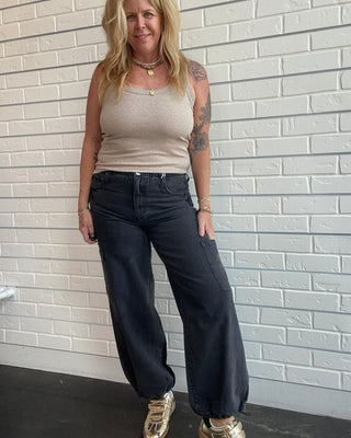 Eclipse Mirage mid rise cargo jeans in vintage-inspired dark wash