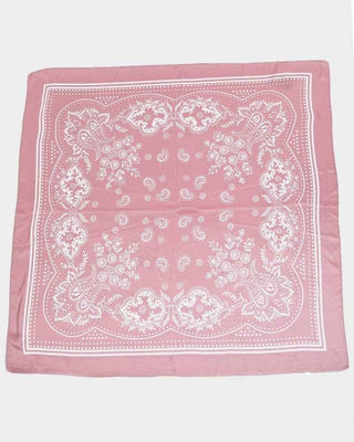 Light Paisley Design Square Bandana Scarf: BK