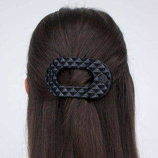 Flat Round Quilted Hair Clip | Medium