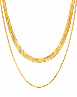 double chain gold layer necklace