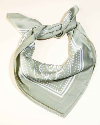 Light Paisley Design Square Bandana Scarf: BK