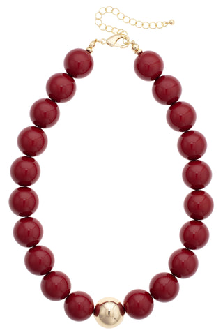 Marjorie Game Day Beaded Necklace: Burnt Orange