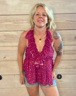 Dragonfruit Knit Flowy Tank Top
